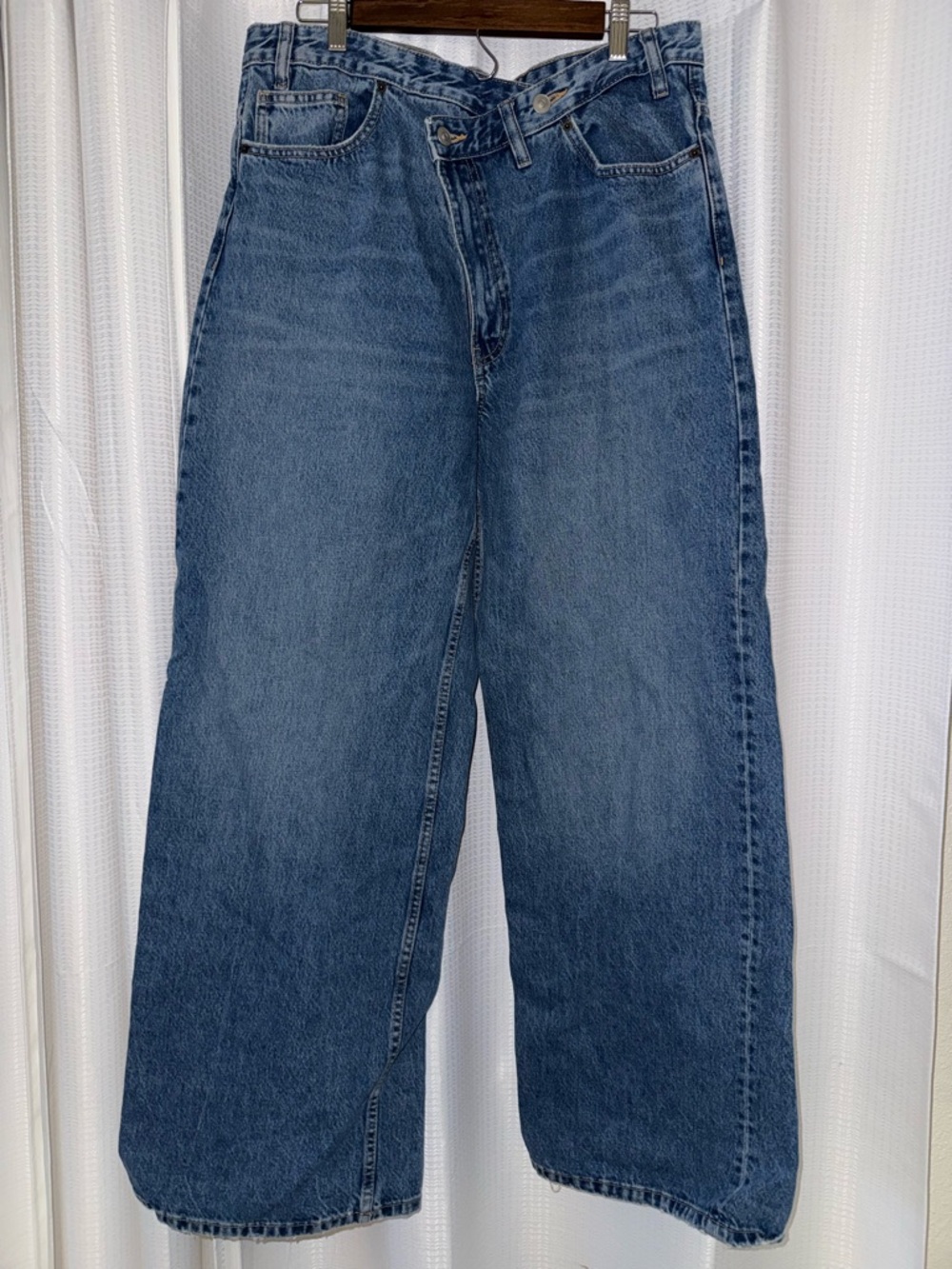 Wide Leg High-Rise Blue Denim Jeans size 12 women’s Zara